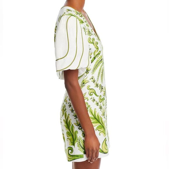 NWT FARM Rio Milani Off White Linen Mini Dress Women Size M - Picture 4 of 16